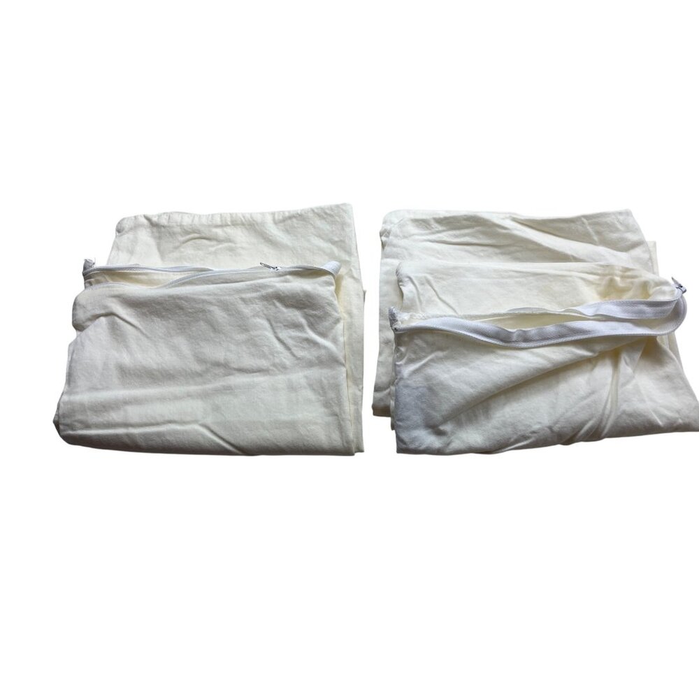 Set Of 2 Creamy White Pillow Protectors With Zippers 66i